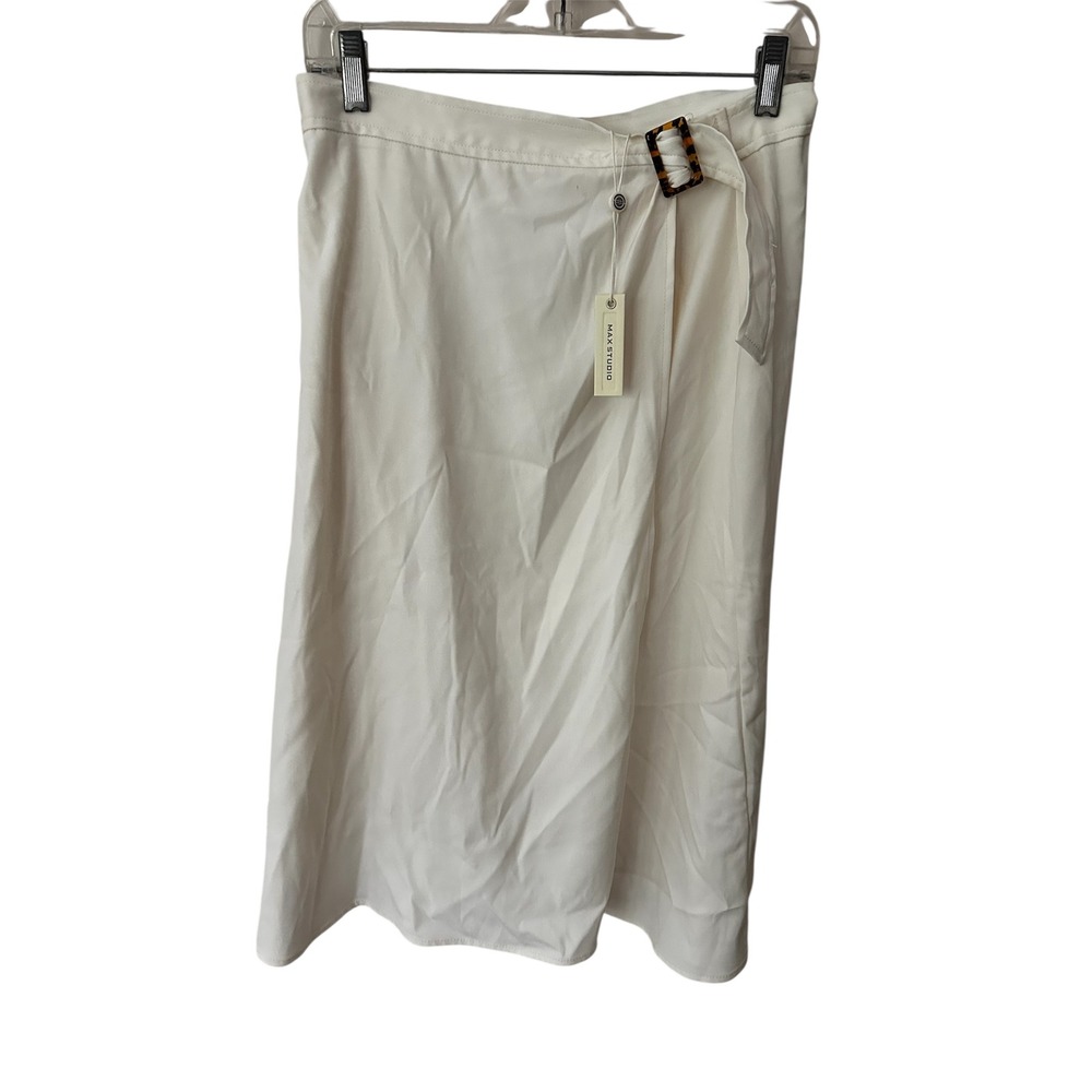 NWT-Max Studio NWT Cream A-Line Midi Skirt | Size 10 | $98 Retail